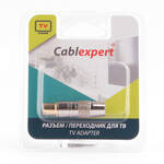 Разъем Cablexpert TVPL-05, TV (папа) позолоченный, латунь OD8.5, блистер
