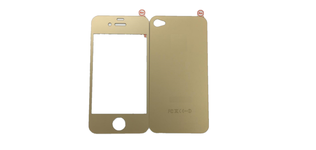Защитное стекло iPhone 4/4s Комплект на 2 стороны (Gold)
