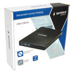 Внешний DVD-привод с интерфейсом USB 2.0 Gembird DVD-USB-02 пластик, черный