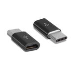 Переходник универсальный, USB Type-C (M) - micro USB (F), черный