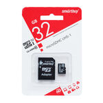 Карта памяти micro SDHC Smartbuy 32GB Class 10 UHS-I (с адаптером SD)