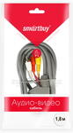 Кабель соединительный Smartbuy SCART - 3 RCA (M), 1,0 m, в пакете (KA518)/125