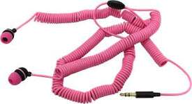 Внутриканальные наушники SmartBuy U.F.O., растягивающийся кабель, розовые (арт.SBE-2040)