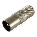 Переходник гнездо F-штекер TV, металлический